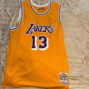Mitchell & Ness Purple and Yellow Lakers Throwback Jersey